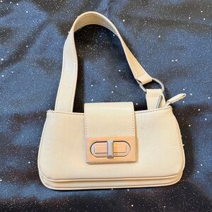 Mango Small Shoulder Bag with Turn-Lock Closure